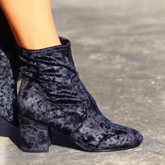 Ariel Low Heel Lush Velvet Boots - Picture 5 of 5